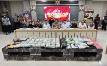 Polda Sulsel Ungkap Jaringan Narkoba Internasional. 70 kg Sabu disita dan ungkap 1.175 Kasus Narkoba.